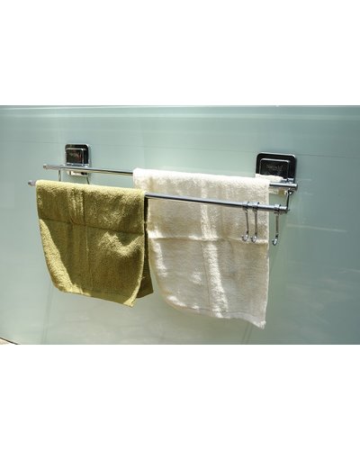 Phụ kiện phòng tắm vắt khăn đôi dán tường kính