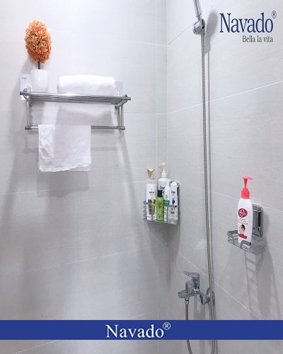 Giá treo đồ phòng tắm inox dán tường