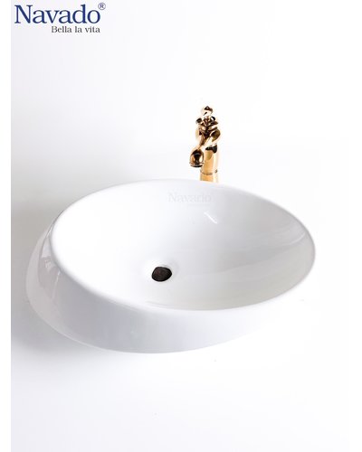 Bộ vòi chậu rửa lavabo sứ nghệ thuật phòng tắm luxury RS 1342A