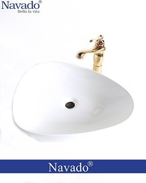 Bộ vòi chậu rửa lavabo sứ nghệ thuật cho homestay